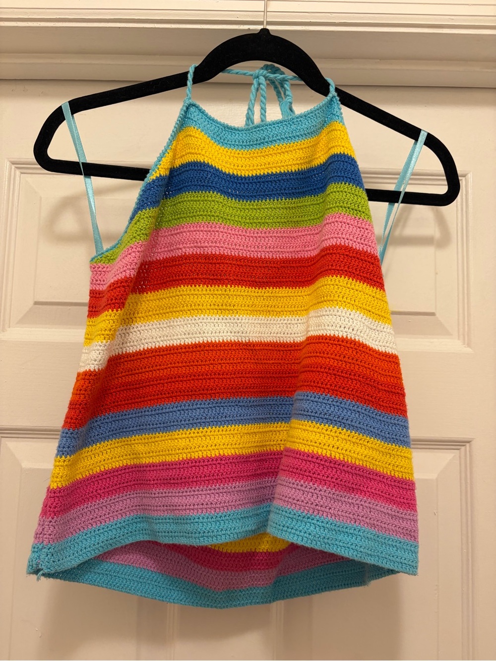 Ralph Lauren Multicolor Crochet Halter Tank Top